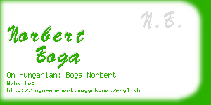 norbert boga business card